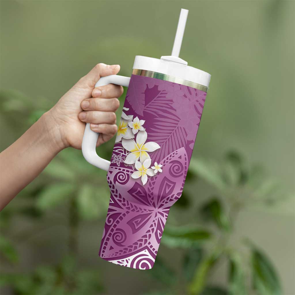 Polynesian Tribal Frangipani Tropical Vibe Custom Stanley Cup 40 oz 30 oz Tumbler With HandleTVC2301250 - Image 3