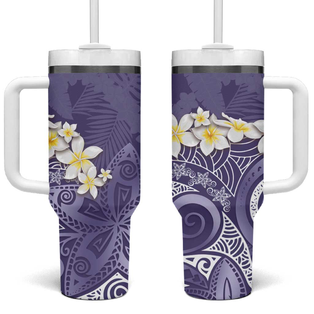 Polynesian Tribal Frangipani Tropical Vibe Custom Stanley Cup 40 oz 30 oz Tumbler With HandleTVC2301250