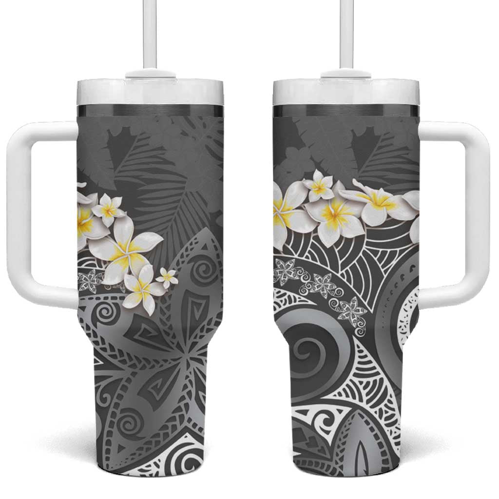 Polynesian Tribal Frangipani Tropical Vibe Custom Stanley Cup 40 oz 30 oz Tumbler With HandleTVC2301250
