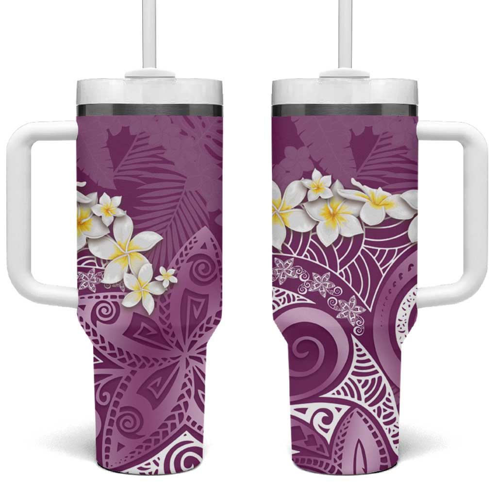 Polynesian Tribal Frangipani Tropical Vibe Custom Stanley Cup 40 oz 30 oz Tumbler With HandleTVC2301250