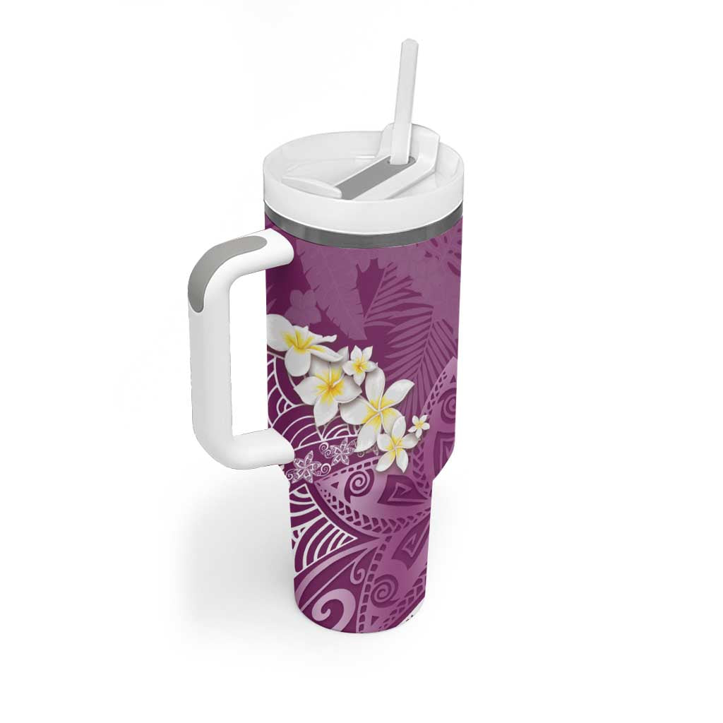 Polynesian Tribal Frangipani Tropical Vibe Custom Stanley Cup 40 oz 30 oz Tumbler With HandleTVC2301250 - Image 2