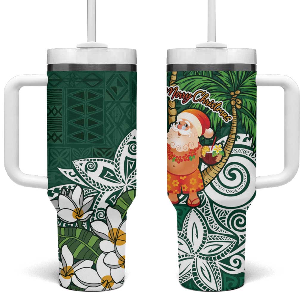 Polynesian Tropical anta Plumeria Green Vintage Custom Stanley Cup 40 oz 30 oz Tumbler With HandleTVC2301397