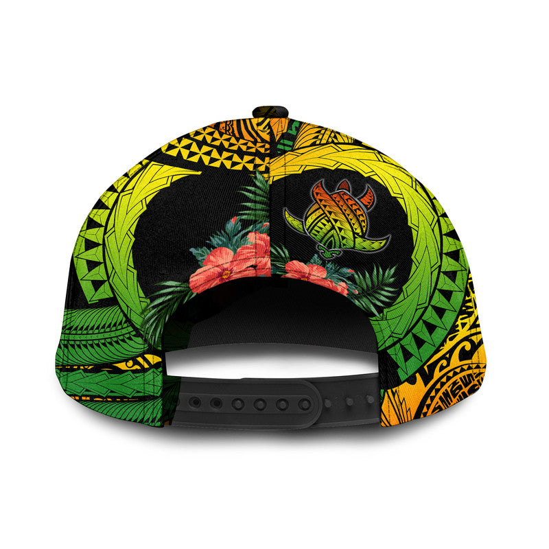 Polynesian Turtle Classic Cap Circle Turtle Hibiscus Reggae LT9 Trucker Hats Custom Hats Gifts For Men & Women