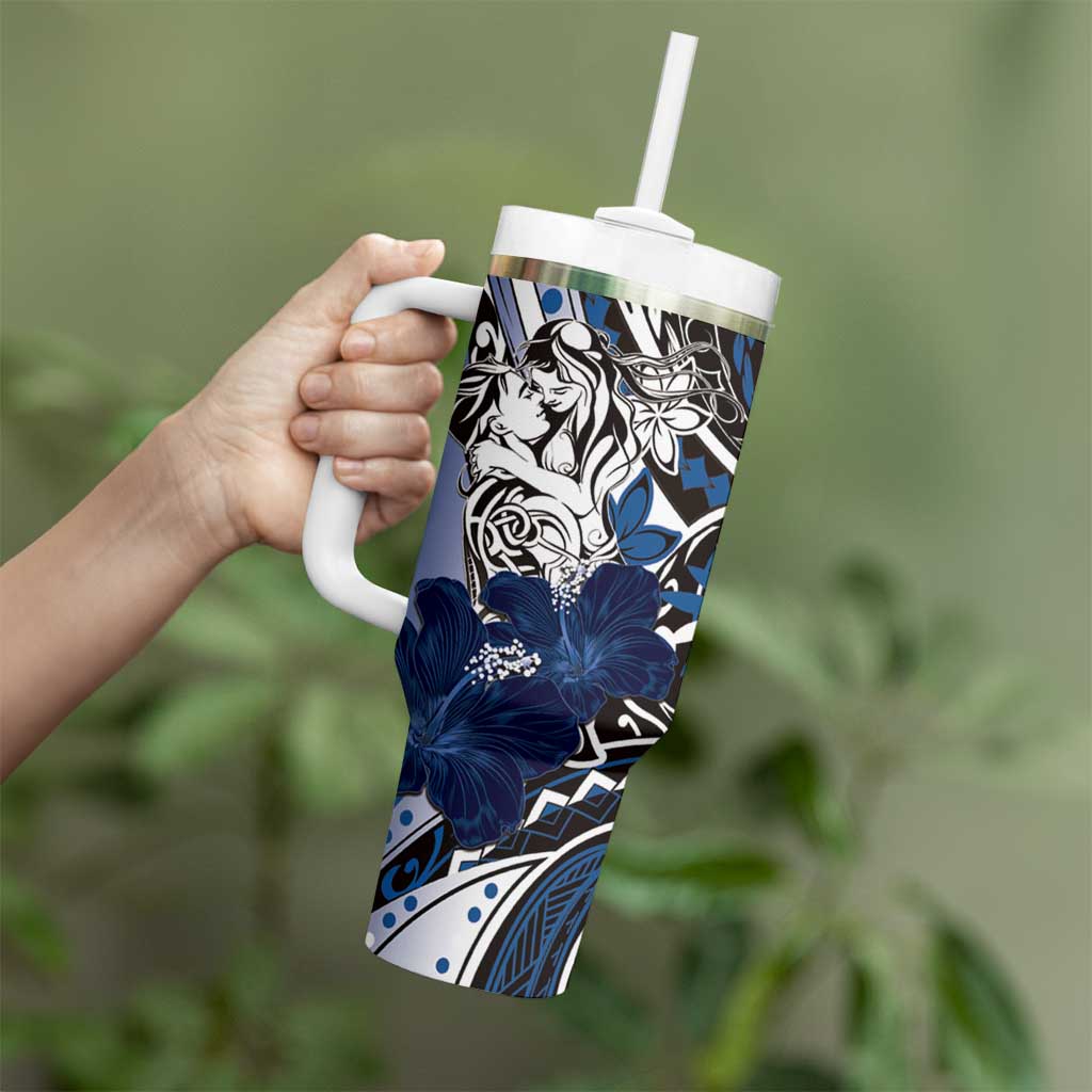 Polynesian Valentine Floral Blue Custom Stanley Cup 40 oz 30 oz Tumbler With HandleTVC2301376 - Image 3