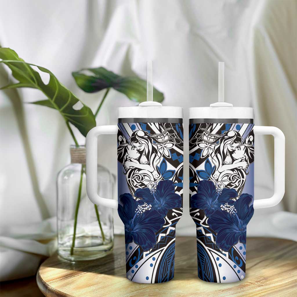 Polynesian Valentine Floral Blue Custom Stanley Cup 40 oz 30 oz Tumbler With HandleTVC2301376 - Image 9