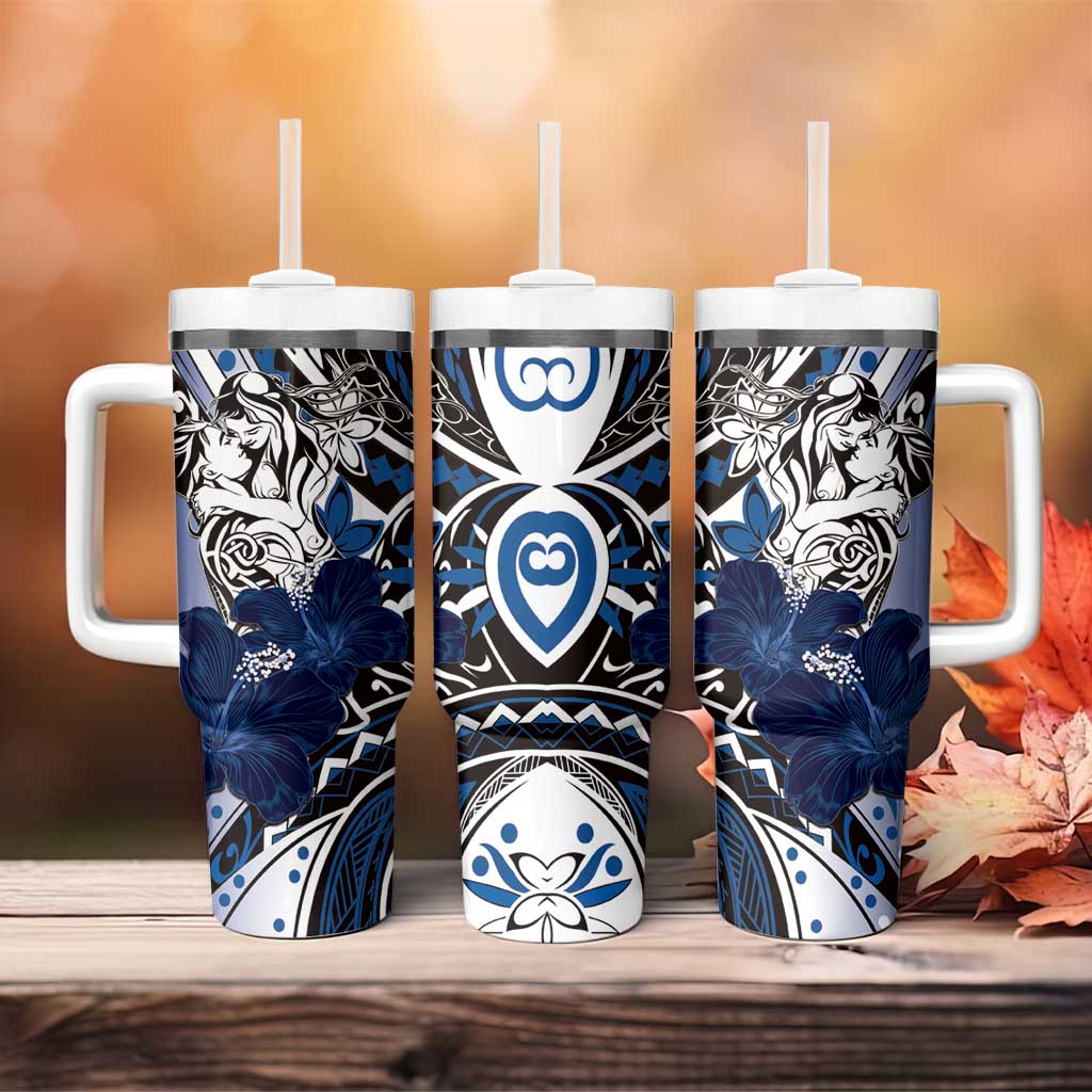 Polynesian Valentine Floral Blue Custom Stanley Cup 40 oz 30 oz Tumbler With HandleTVC2301376 - Image 4