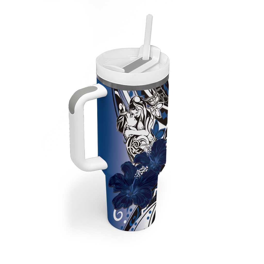 Polynesian Valentine Floral Blue Custom Stanley Cup 40 oz 30 oz Tumbler With HandleTVC2301376 - Image 2