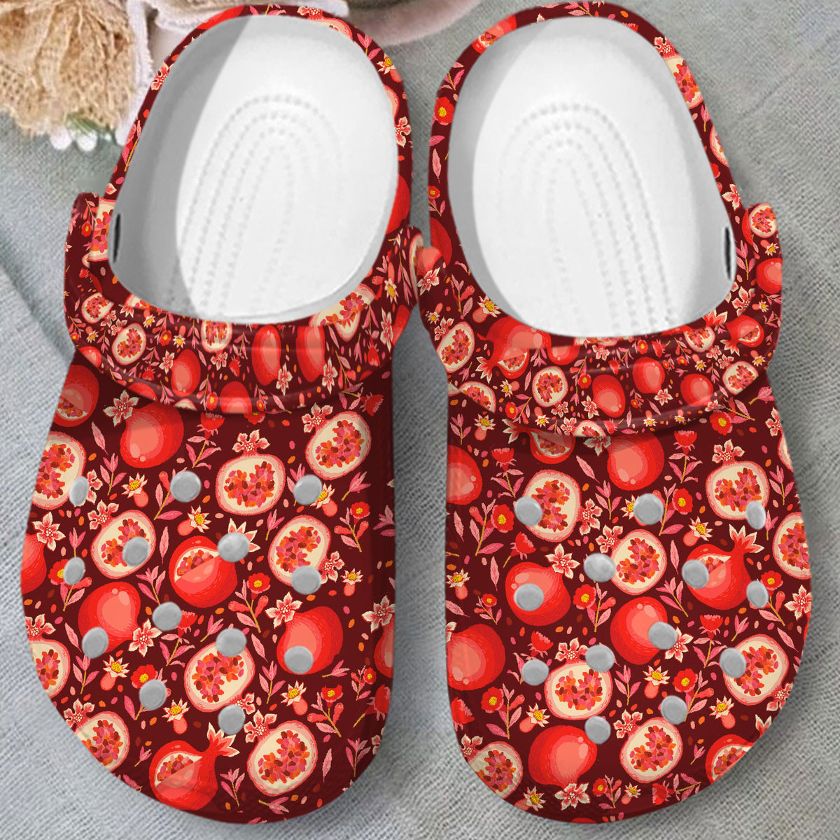 Pomegranate Fruit Crocs Crocband Clogs Shoes Comfortable For Men Women and Kids - Image 2