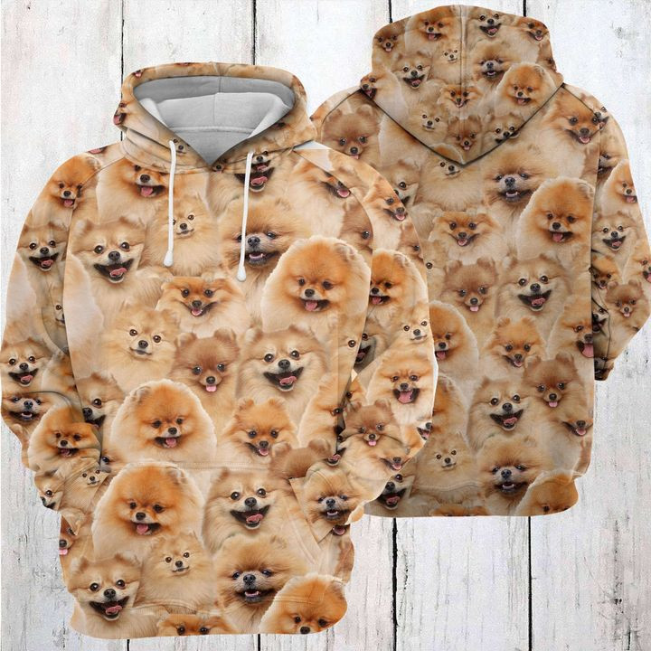 Pomeranian Awesome 3D All Over Print Hoodie, Zip Hoodie