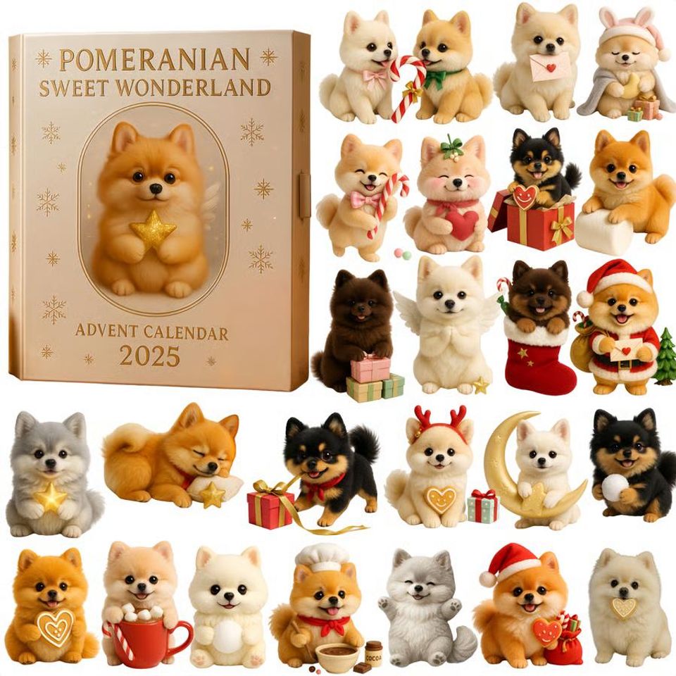 Pomeranian Sweet Wonderland Advent Calendar 2025, Christmas Countdown Advent Calendar
