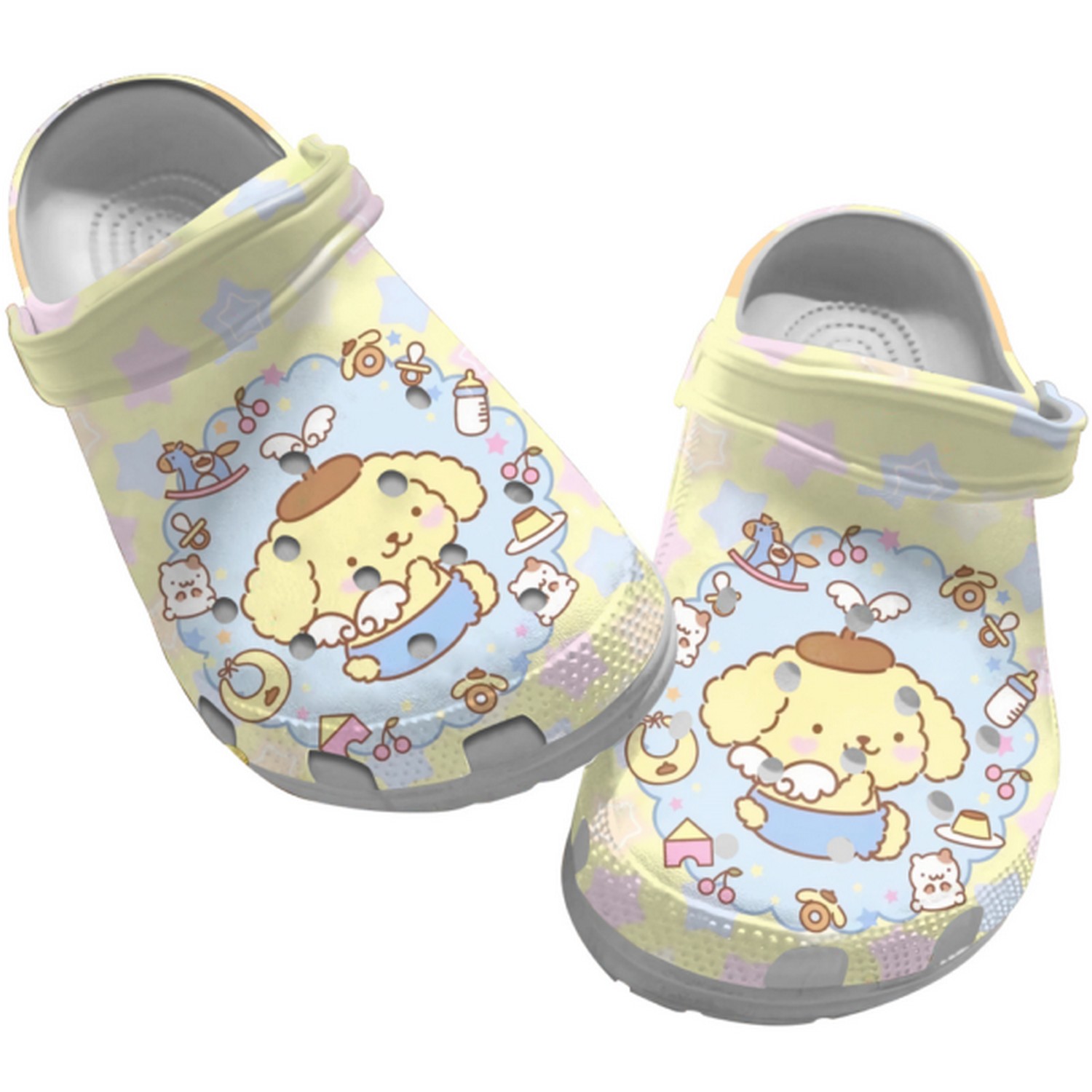 Pompompurin Cartoon Crocs Crocband Clogs Shoes Comfortable For Men Women and Kids