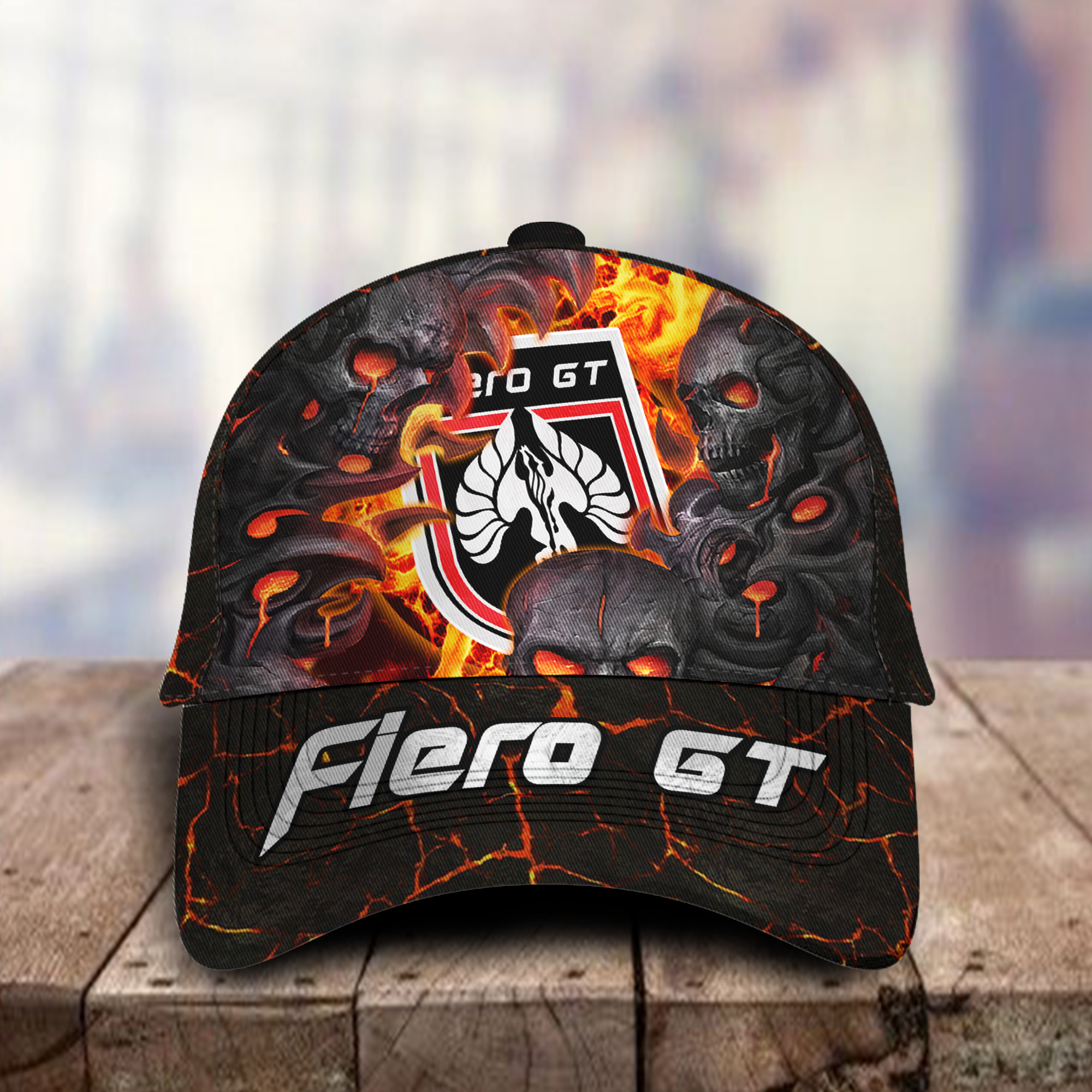 Pontiac Fiero 3D Classic Cap Skull Fire Car Motor Brand Hats Trucker Hats Custom Hats Gifts For Men & Women