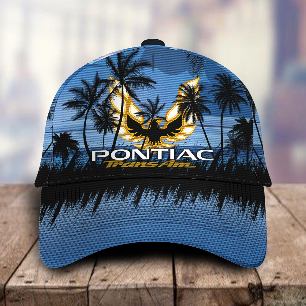 Pontiac Trans Am 3D Classic Cap Hawaiian Tropical Car Motor Brand Hats Trucker Hats Custom Hats Gifts For Men & Women