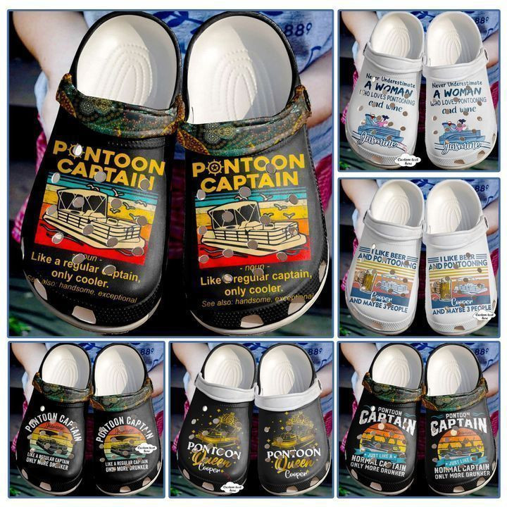 Pontoon Personalized Pontoon Captain Classic Clogs Shoes