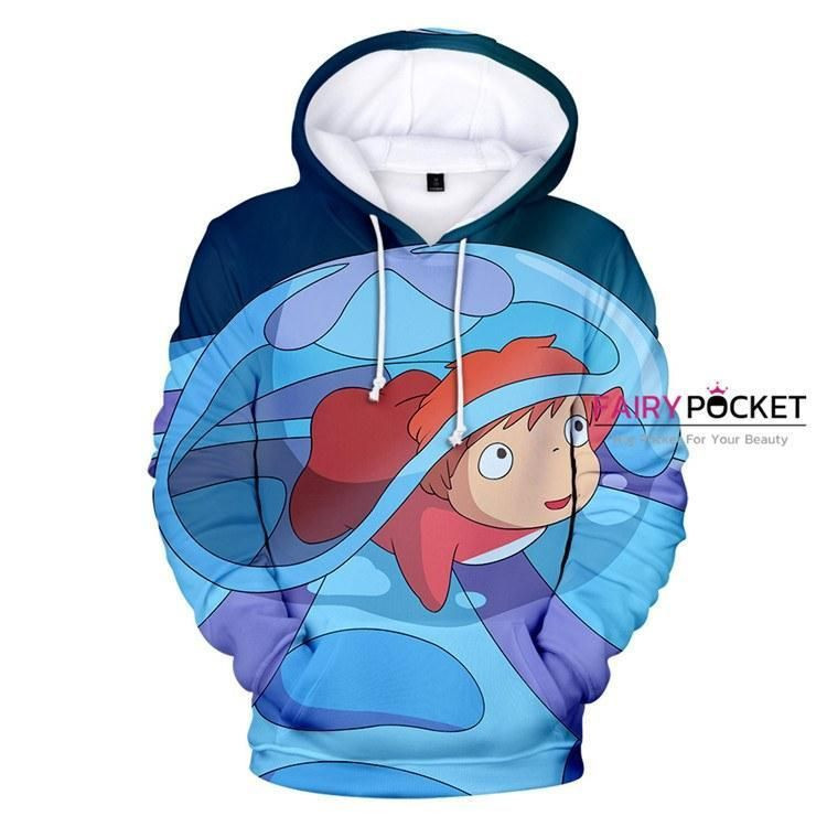 Ponyo on the Cliff Ponyo 3D All Over Print Hoodie, Zip Hoodie