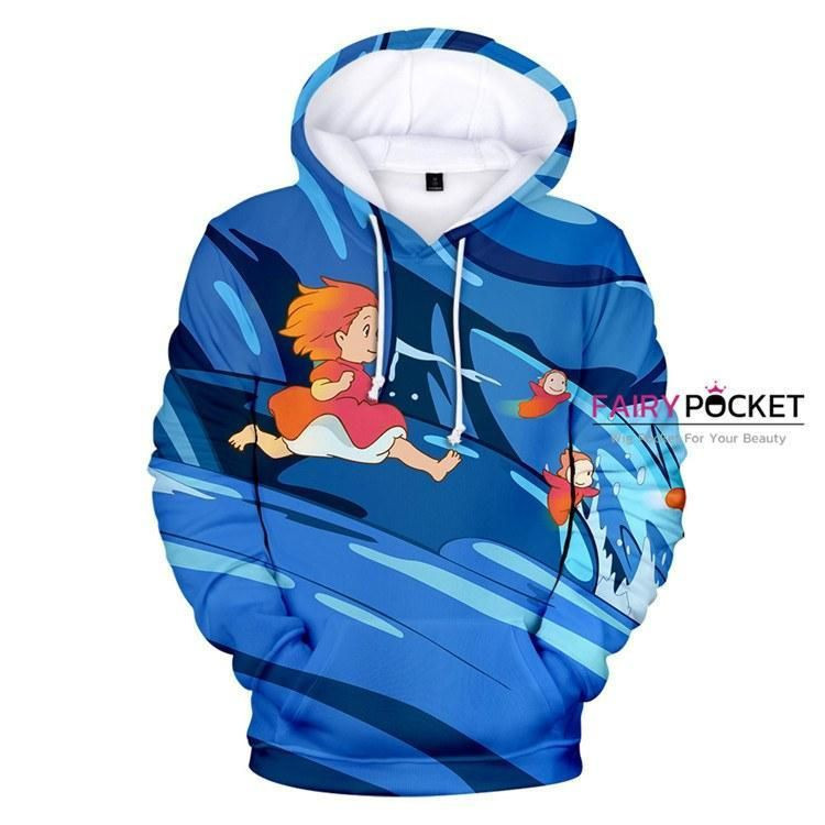 Ponyo on the Cliff Ponyo 3D All Over Print Hoodie, Zip Hoodie
