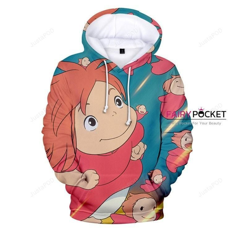 Ponyo on the Cliff Ponyo 3D All Over Print Hoodie, Zip Hoodie