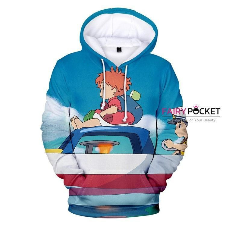 Ponyo on the Cliff Ponyo Sousuke 3D All Over Print Hoodie, Zip Hoodie