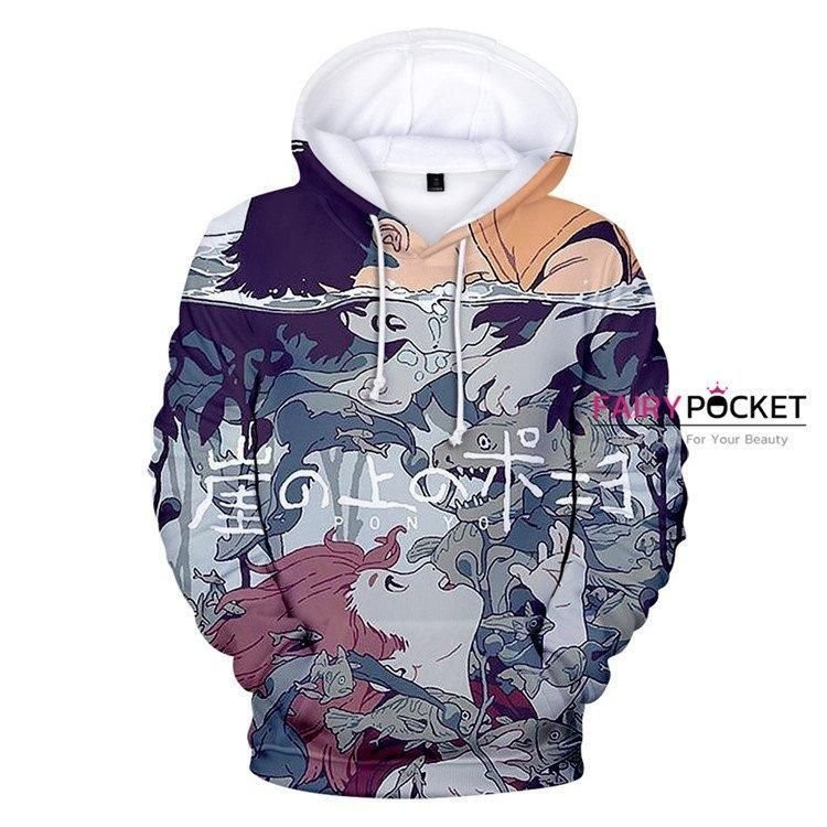 Ponyo on the Cliff Ponyo Sousuke 3D All Over Print Hoodie, Zip Hoodie