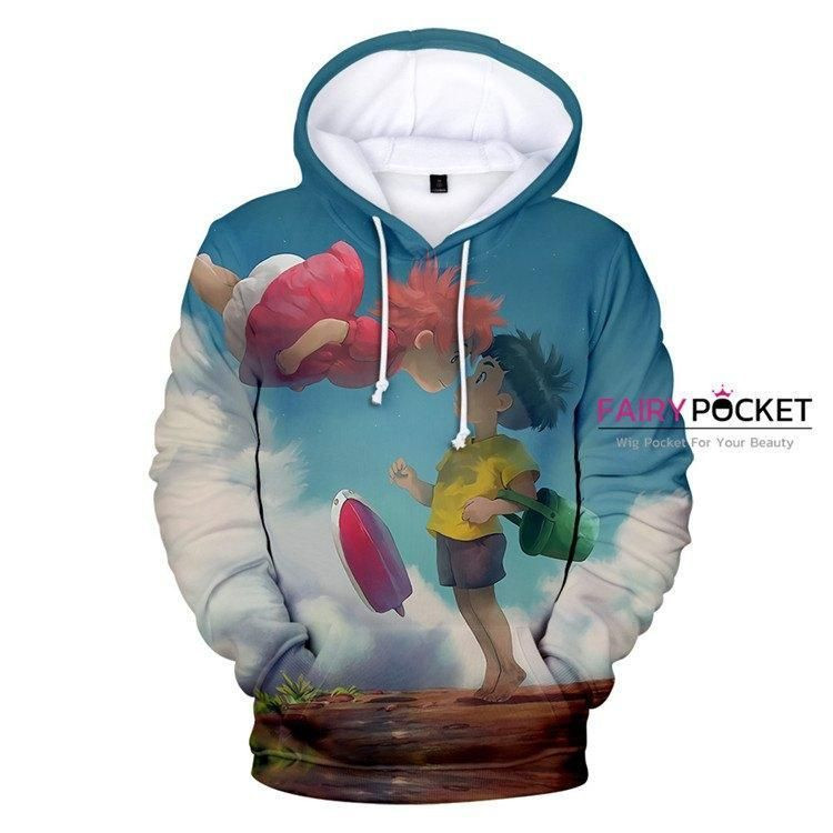 Ponyo on the Cliff Ponyo Sousuke 3D All Over Print Hoodie, Zip Hoodie