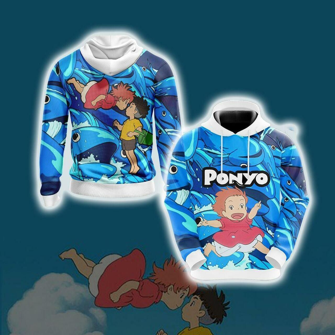 Ponyo Unisex 3D All Over Print Hoodie, Zip Hoodie
