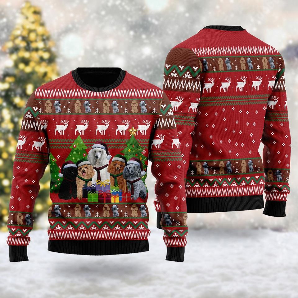 Poodle Family Ugly Sweatshirts, Animal Lovers Ugly Sweatshirts