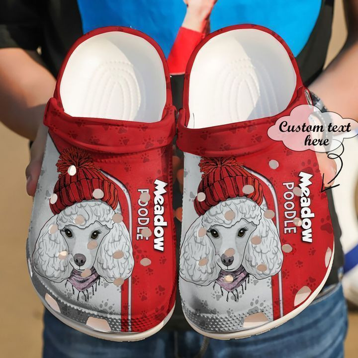 Poodle Personalized Red clog Shoes