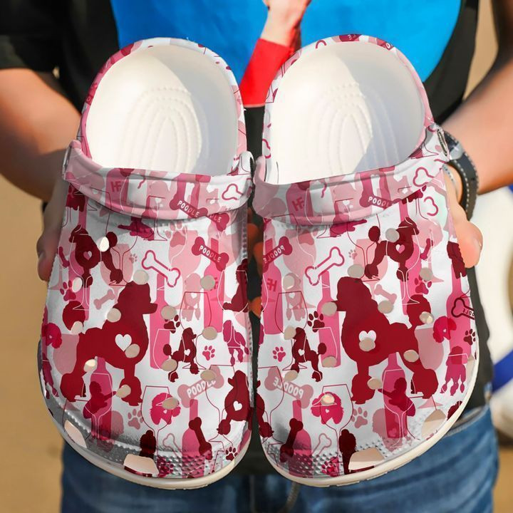 Poodle Wine Clog Shoes