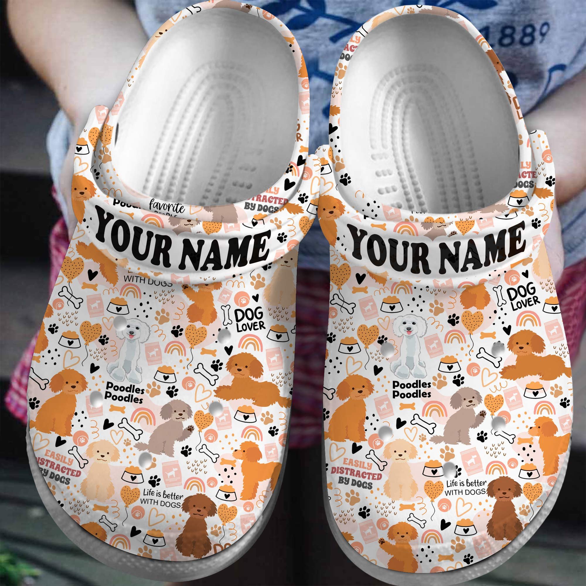 Poodles Dogs Crocs Crocband Clogs Shoes Comfortable For Men Women and Kids