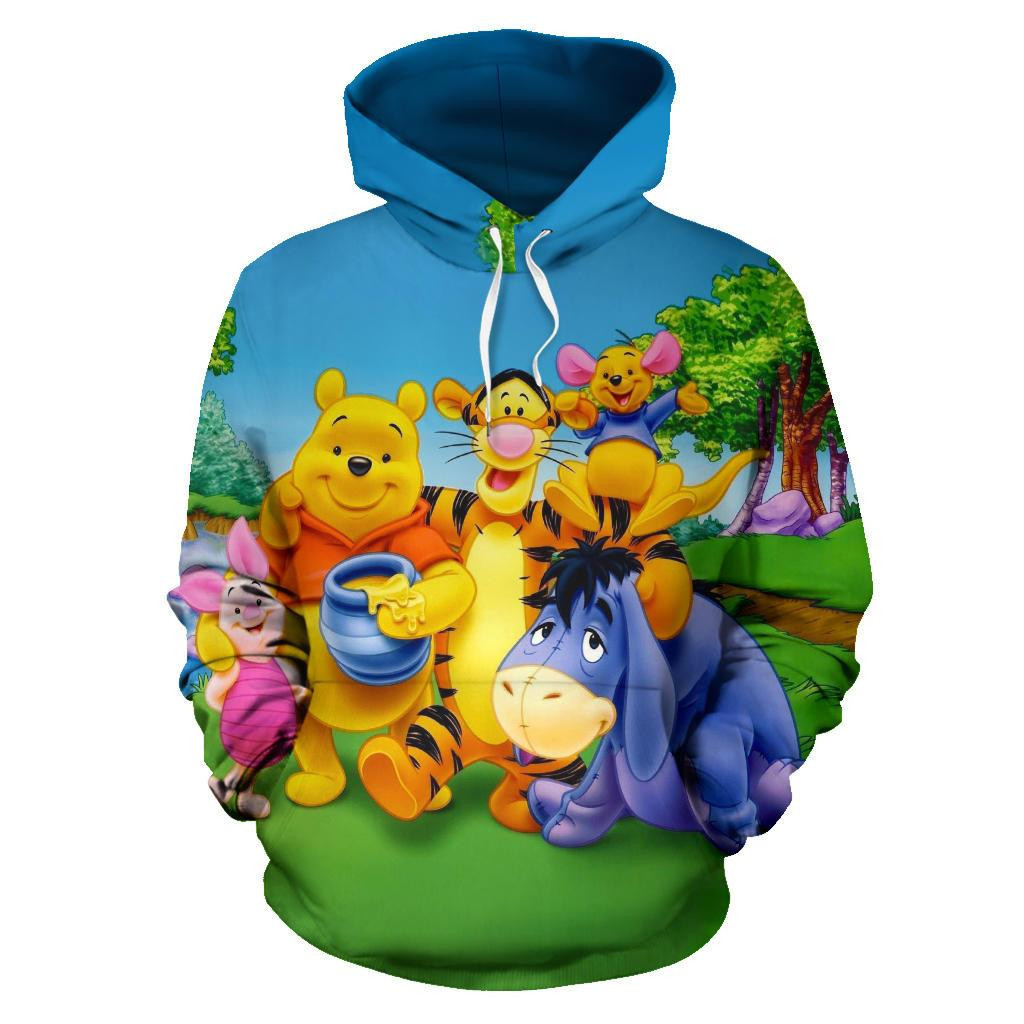 Pooh 3D All Over Print Hoodie, Zip Hoodie