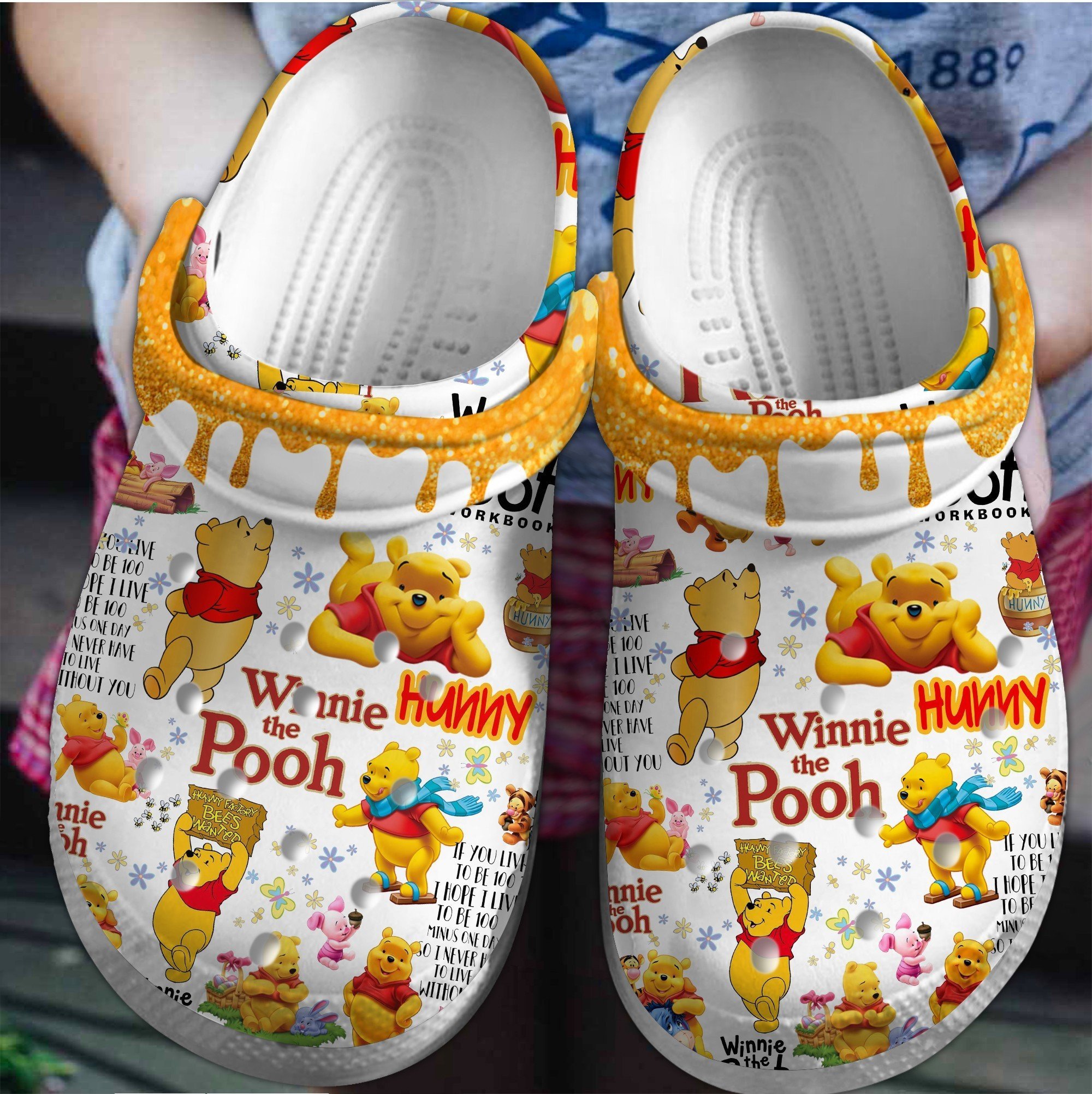 Pooh And Friends Cartoon Crocs Crocband Clogs Shoes Comfortable For Men Women and Kids