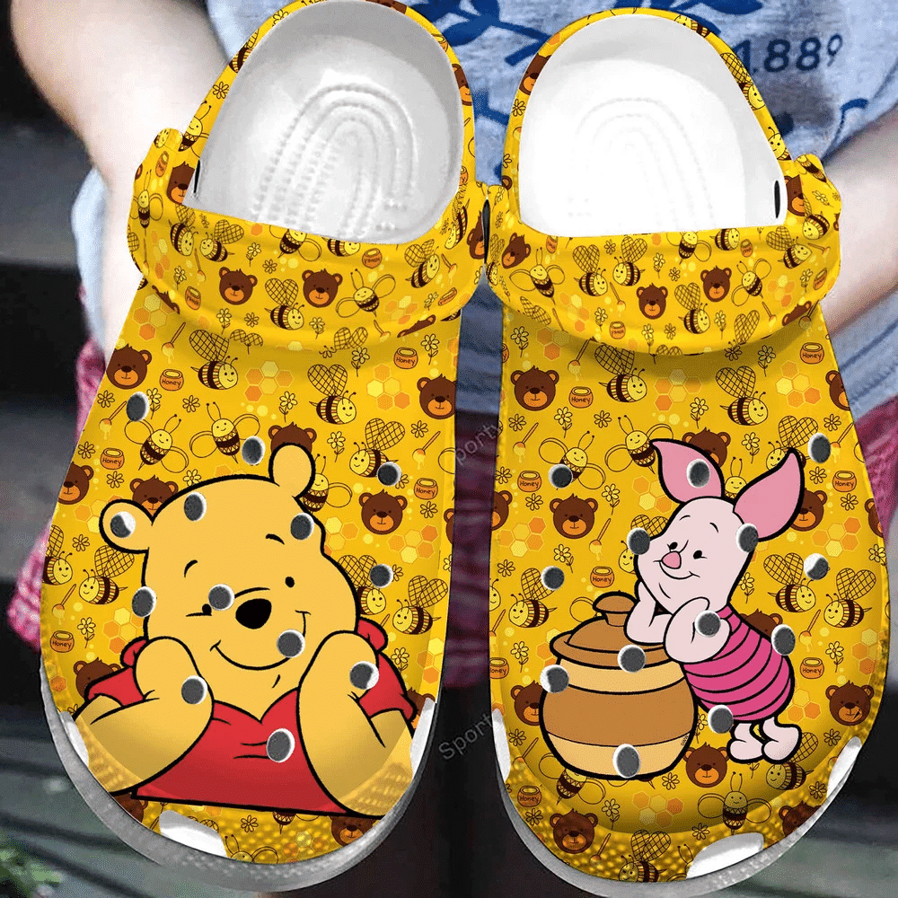 Pooh And Piglet Couple Clog Shoes