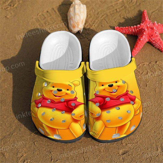 Pooh Bear Cartoon Crocs Crocband Shoes Clogs Custom Name For Men Women And Kids