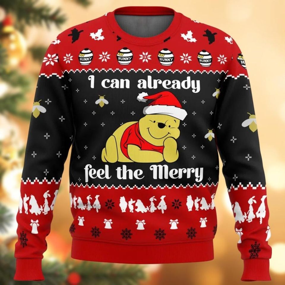 Pooh Ugly Christmas Sweater, I Can Already Feel The Merry