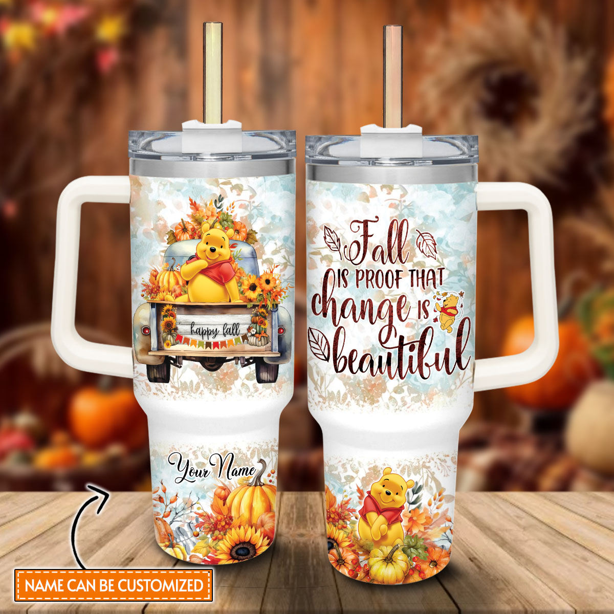 Pooh Winnie the Pooh Cartoon Custom Stanley Cup 40 oz 30 oz Tumbler With HandleTVC2301816