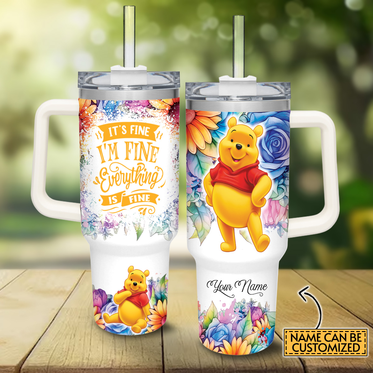 Pooh Winnie the Pooh Cartoon Custom Stanley Cup 40 oz 30 oz Tumbler With HandleTVC2301825
