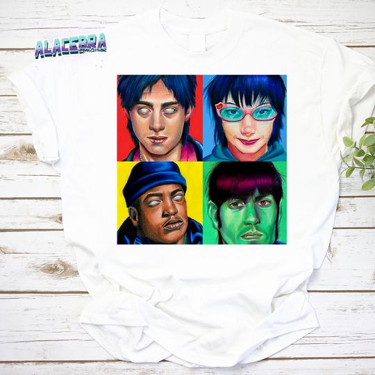 Popart Members Gorillaz Band Unisex Vintage T-Shirt - Image 8