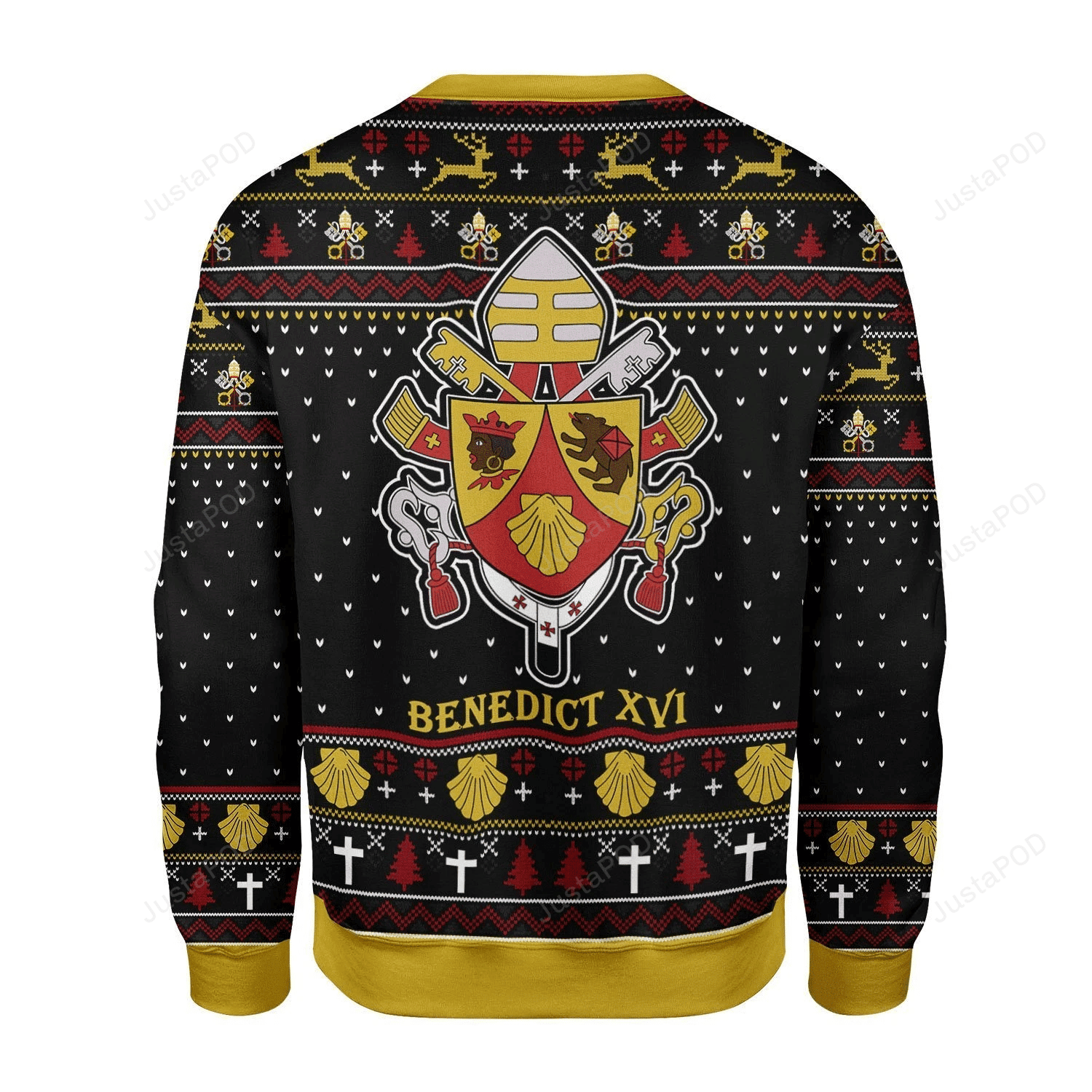 Pope Benedict Xvi Coat Of Arms Ugly Christmas Sweater Adult 3D Funny Matching for family