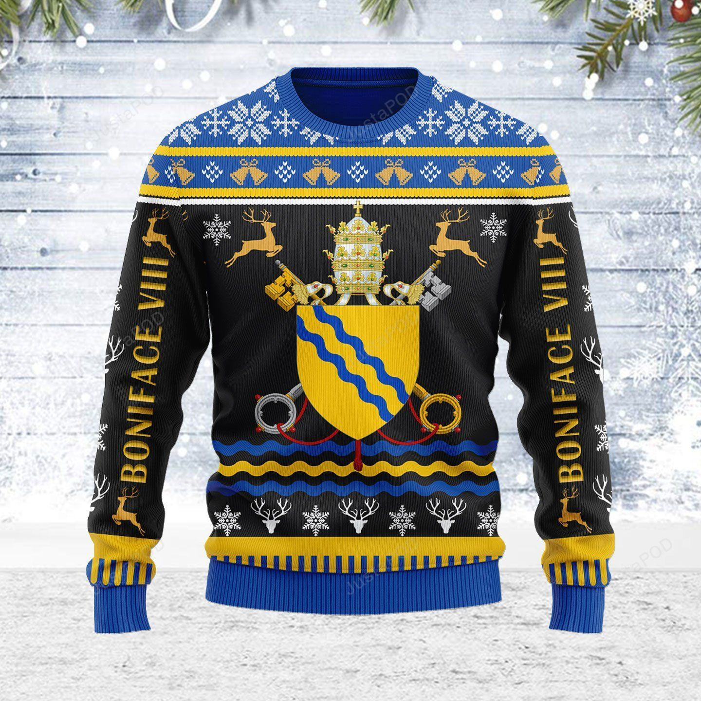 Pope Boniface Viii Coat Of Arms Ugly Christmas Sweater Adult 3D Funny Matching for family