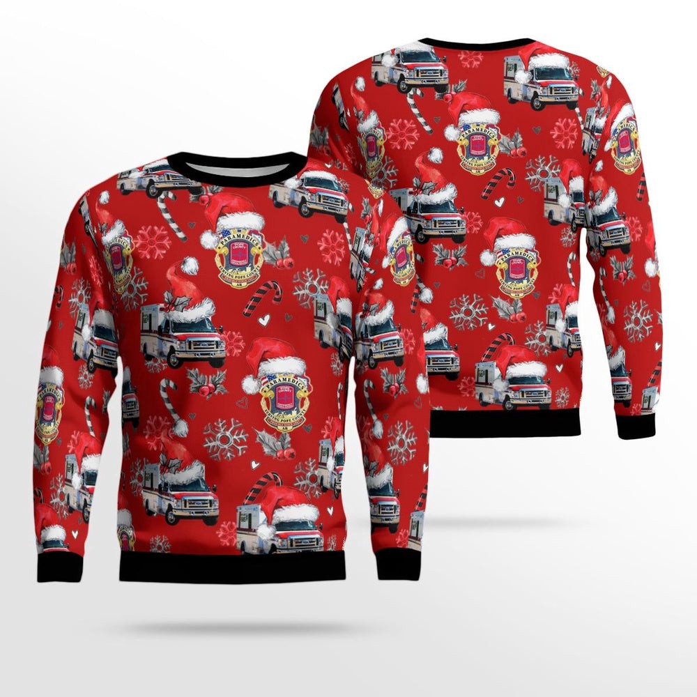 Pope County Emergency Medical Services Russellville Arkansas Christmas AOP Ugly Sweater Unisex Christmas Gift