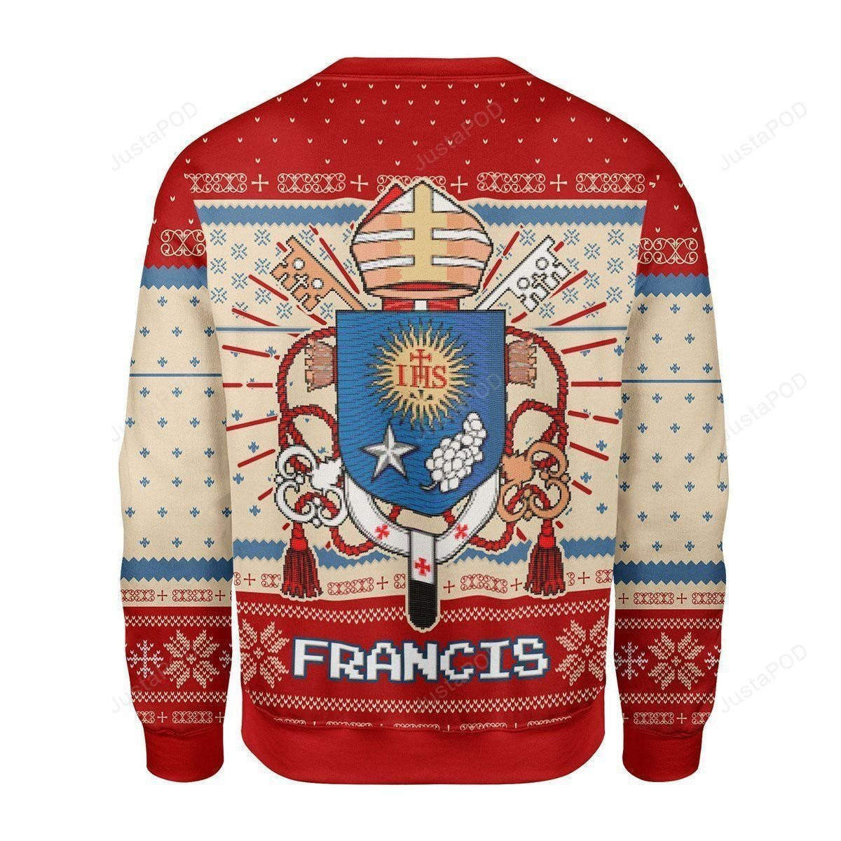 Pope Francis Coat Of Arms Ugly Christmas Sweater Adult 3D Funny Matching for family