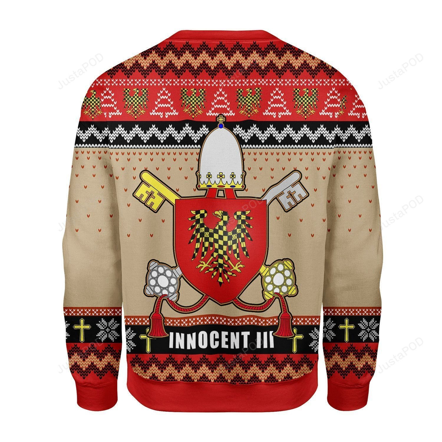 Pope Innocent Iii Coat Of Arms Ugly Christmas Sweater Adult 3D Funny Matching for family