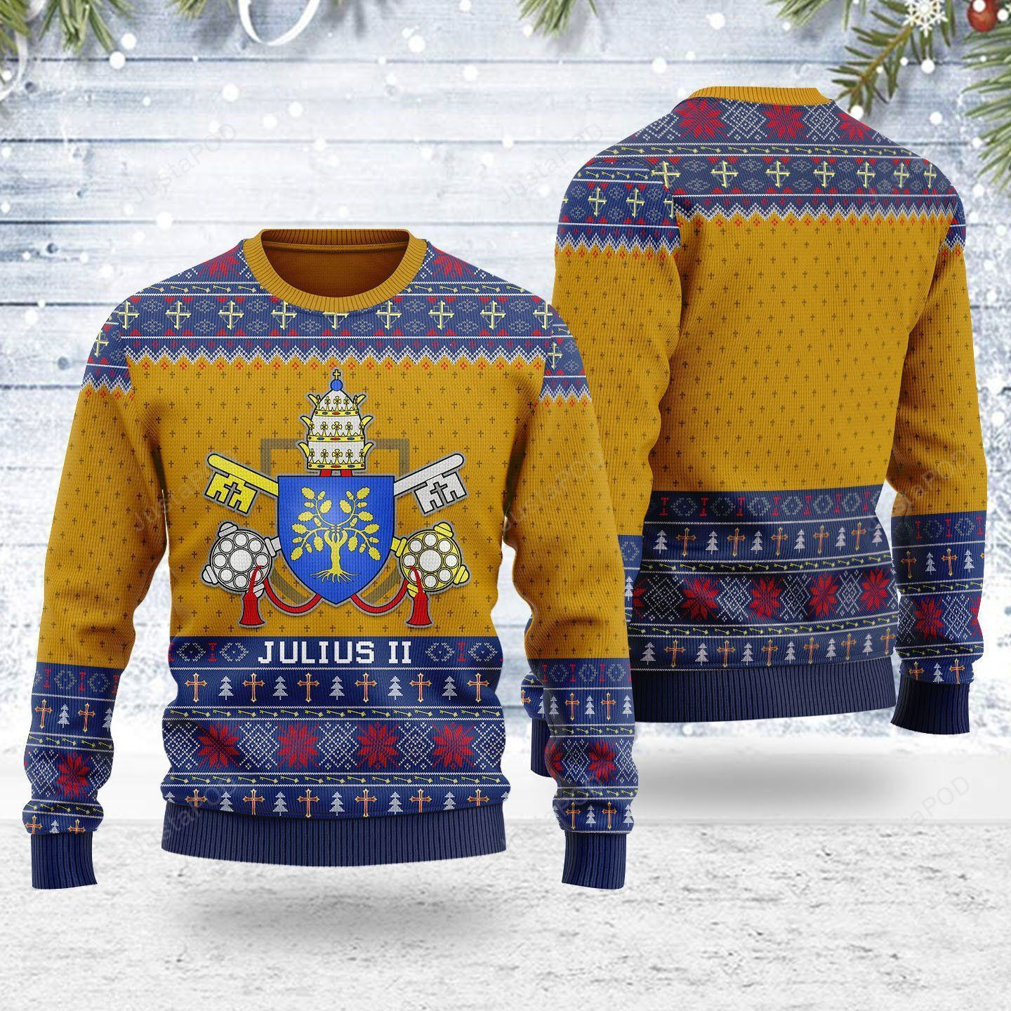 Pope Julius Ii Ugly Christmas Sweater Adult 3D Funny Matching for family