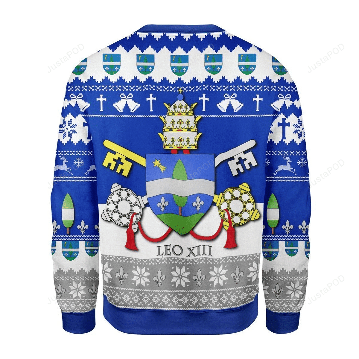 Pope Leo Xiii Coat Of Arms Ugly Christmas Sweater Adult 3D Funny Matching for family