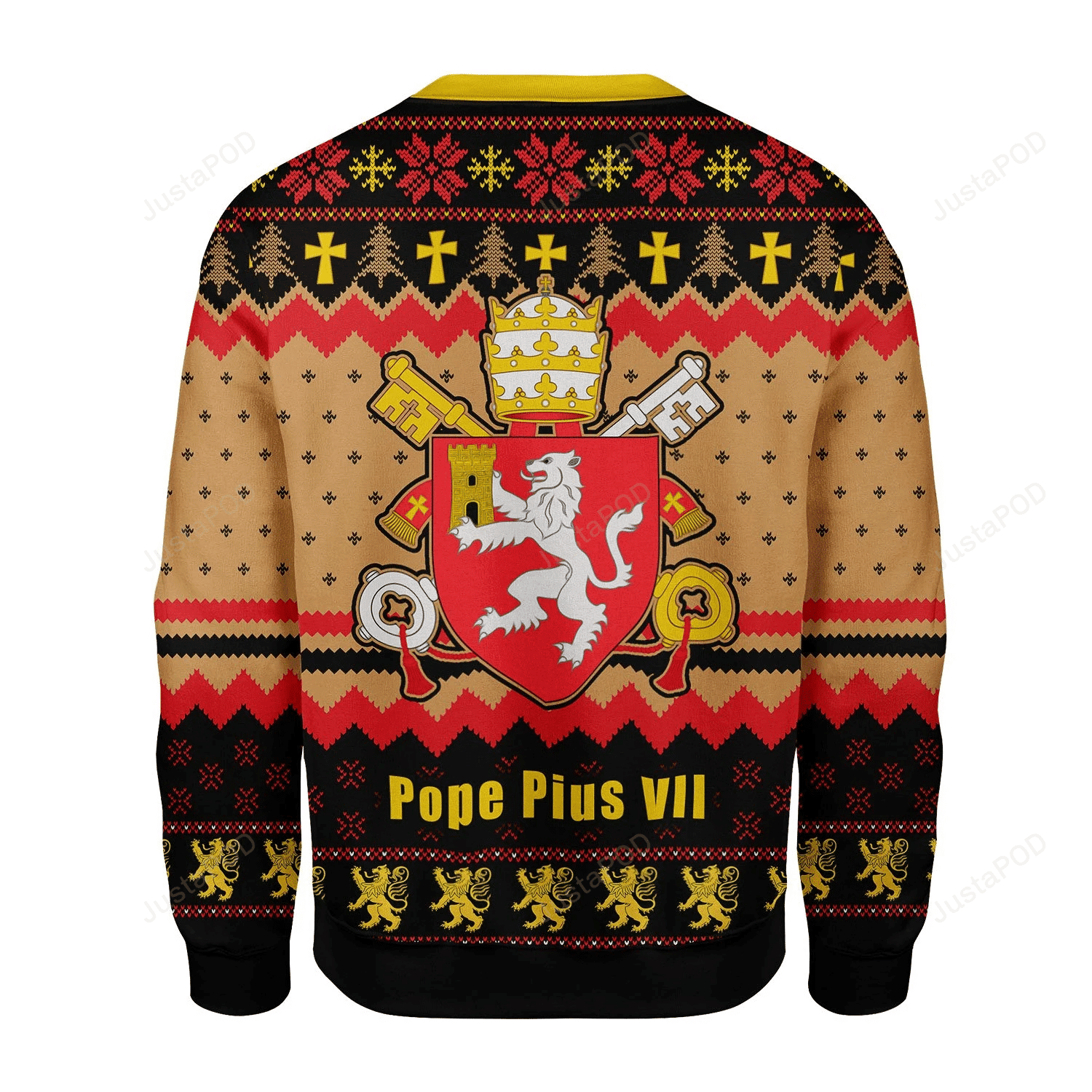 Pope Pius Viii Coat Of Arms Ugly Christmas Sweater Adult 3D Funny Matching for family