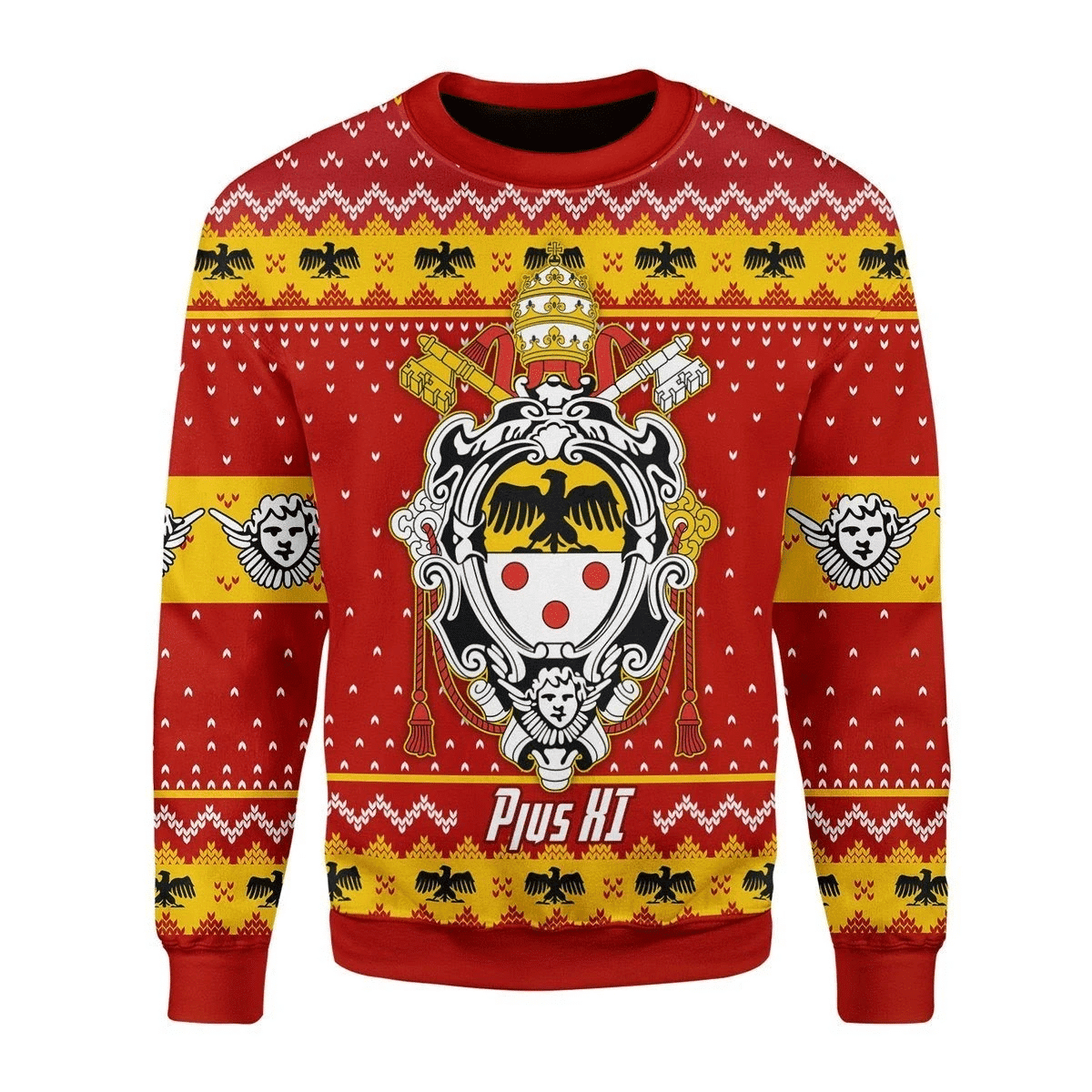 Pope Pius Xi Coat Of Arms Ugly Christmas Sweater Adult 3D Funny Matching for family