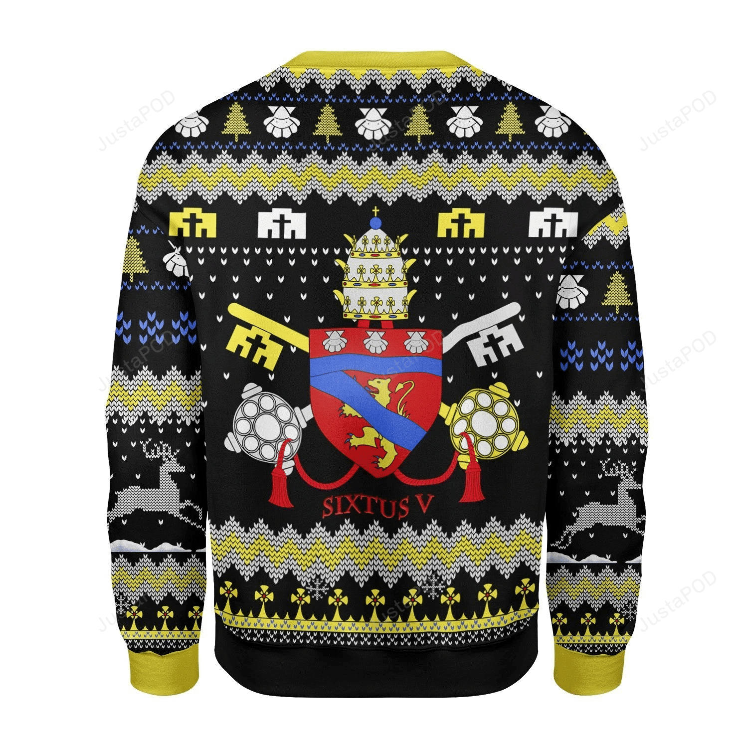 Pope Sixtus V Coat Of Arms Ugly Christmas Sweater Adult 3D Funny Matching for family