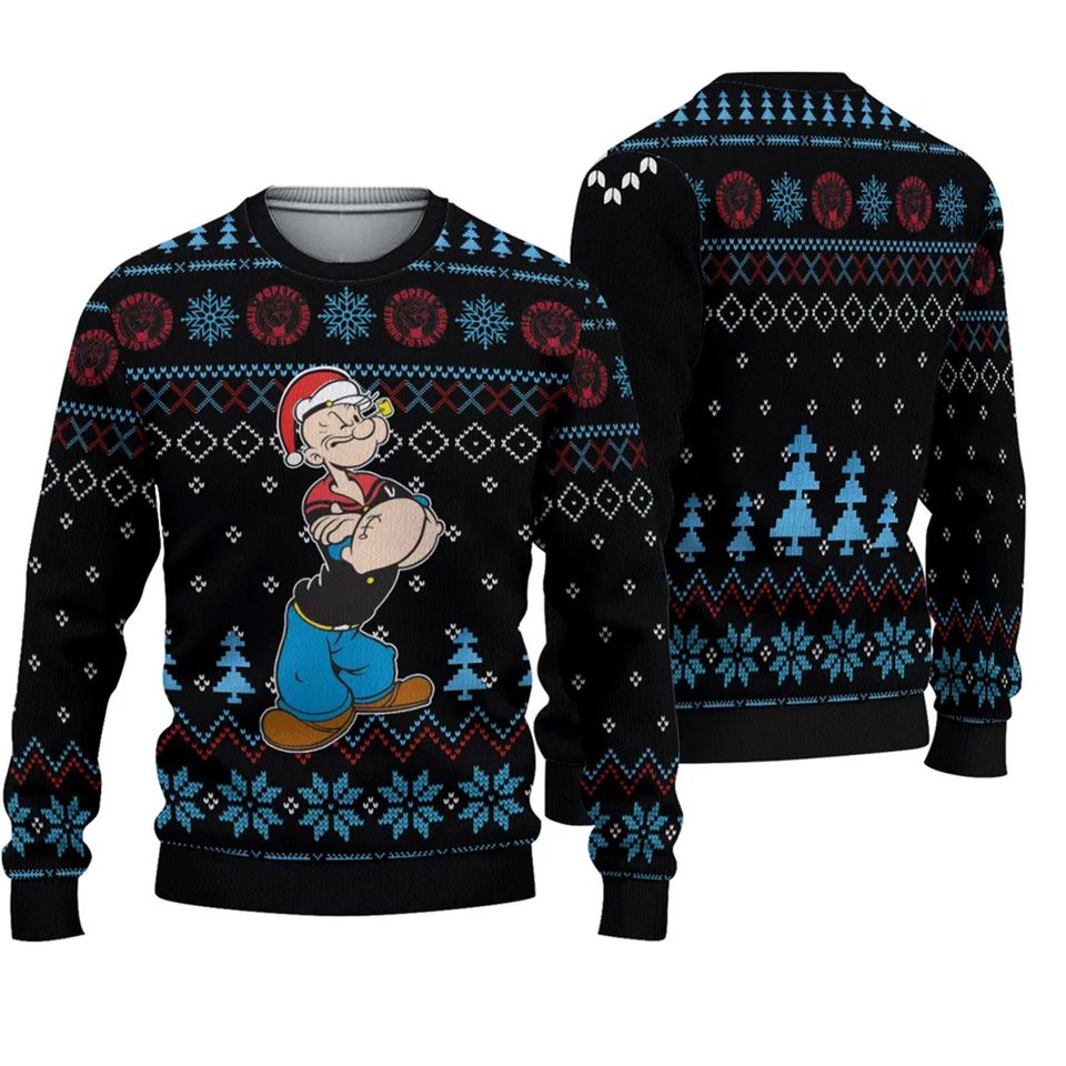 Popeye the Sailor Meets Sindbad the Sailor Ugly Christmas Sweater