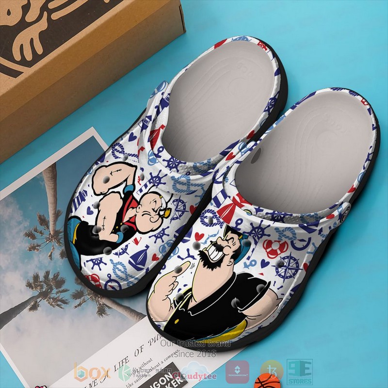 Popeye the Sailor TV Series Crocs Crocband Clogs Shoes Comfortable For Men Women and Kids