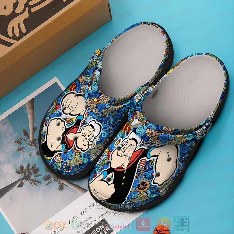 Popeye the Sailor TV Series Crocs Crocband Clogs Shoes Comfortable For Men Women and Kids